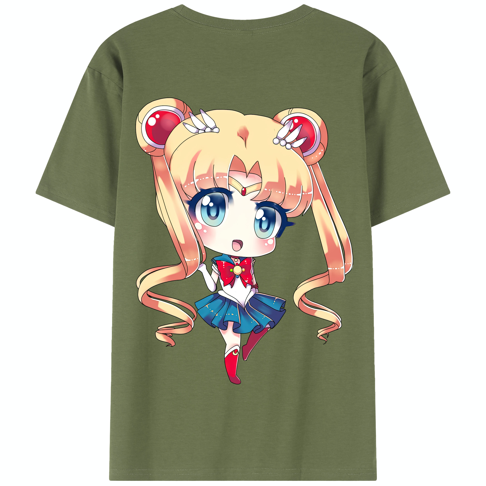 （画像用） 美少女戦士セーラームーン 月野 うさぎ つきの うさぎ Sailor Moon Tsukino Usagi 綿100％半袖Tシャツ（背面プリント）